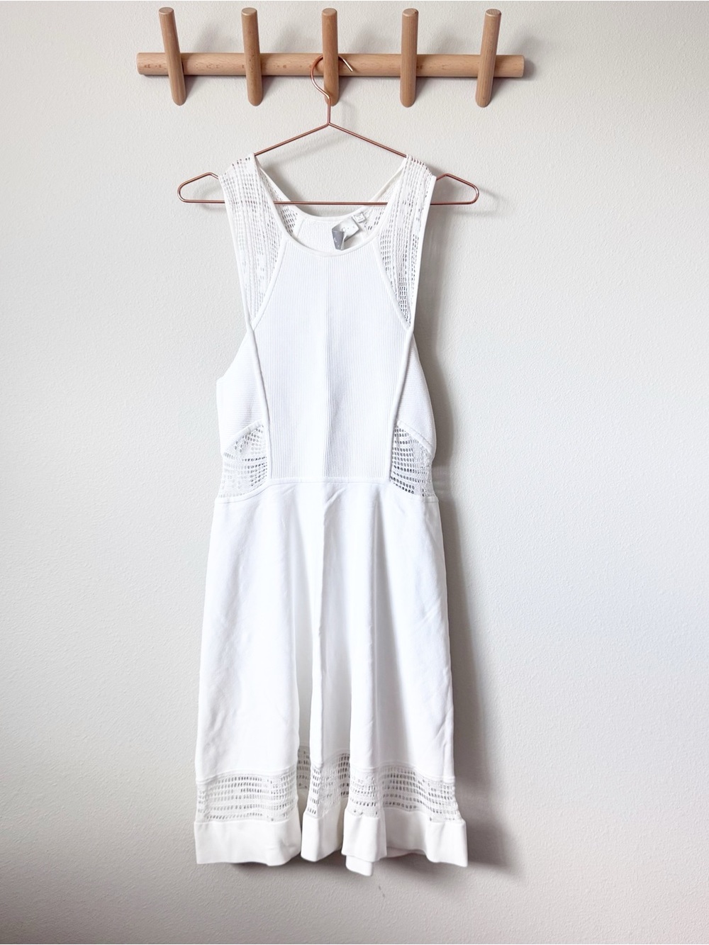 A.L.C. Petra White Textured Stretch Knit Dress